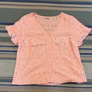 Old Navy Light Pink Eyelet Blouse